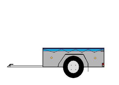 Přívěs 2×1,1 m s krycí plachtou